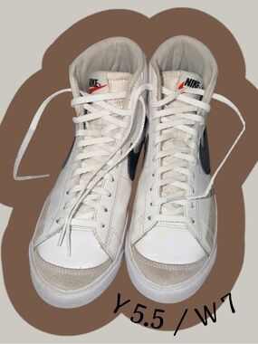 Nike Blazer High-Top Sneakers – White/Black – Youth 5.5 / Women’s 7